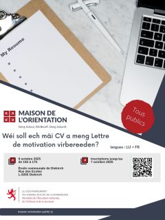 Atelier - Wéi soll ech mäi CV a meng Lettre de motivation virbereeden?