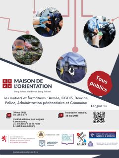Séance d'info : Les métiers et formations Armée, CDGIS, Douane, Police, Administration pénitentiaire et Commune