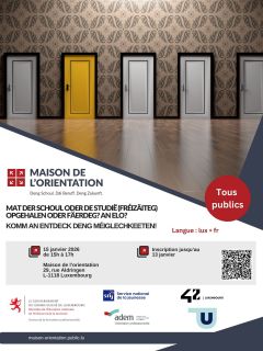 Séance d'info - Mat der Schoul oder de Studie (fréizäiteg) opgehalen oder fäerdeg ? An elo?